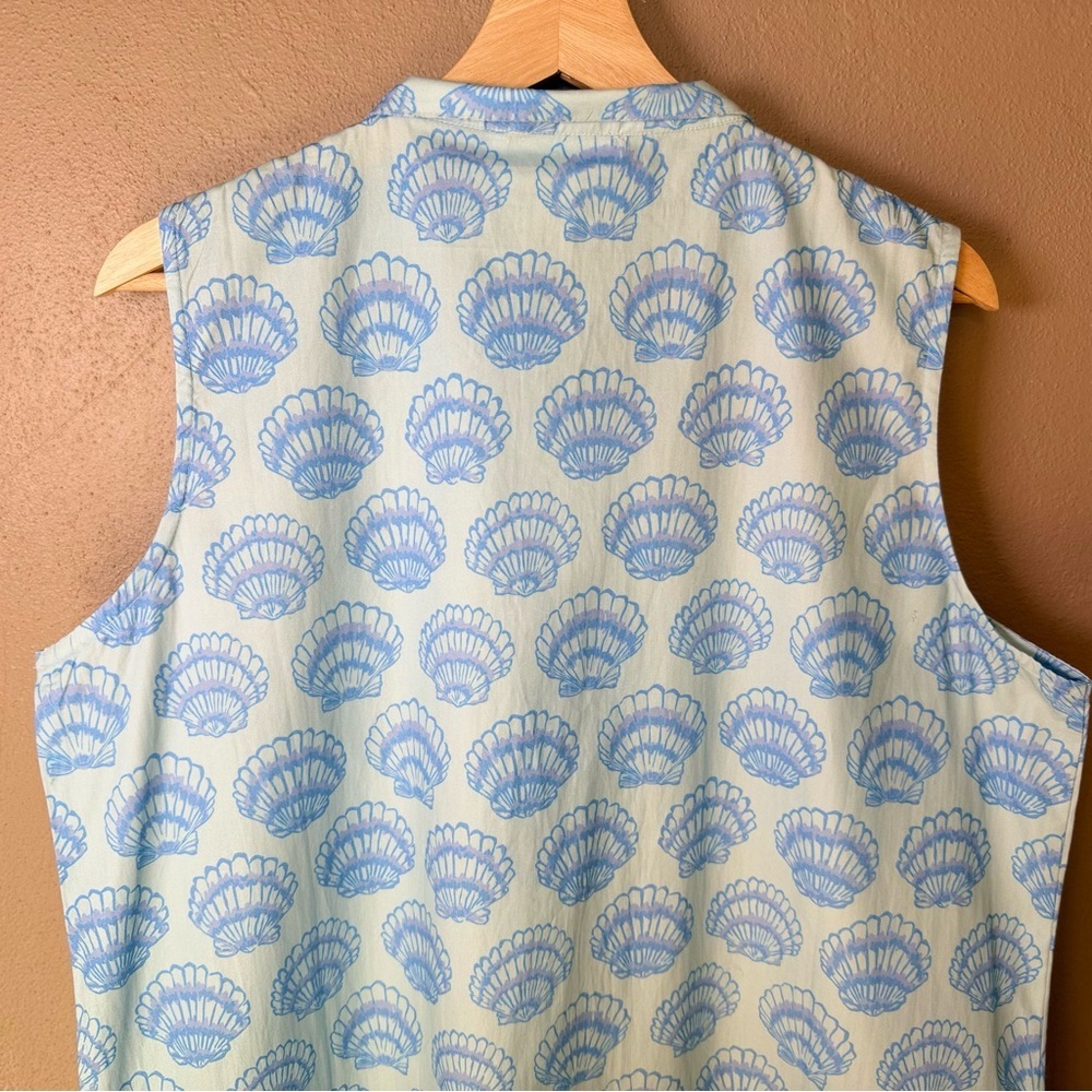Sail to Sable Blue Shell Short Ric Rac Mini Dress Size XL Nautical Boho Travel - Picture 11 of 15